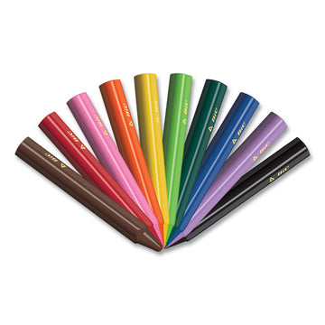 BIC® Kids Coloring Triangle Crayons, 10 Assorted Colors, 10-pack freeshipping - TVN Wholesale